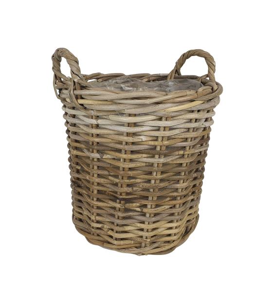 Weidenkorb mit Tragegriff natur Used-Look mit Innenfolie - 2 Größen -